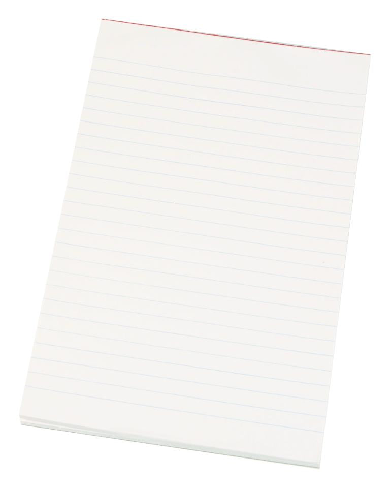 Quill 8X5 Inch Topless Ruled Pad White