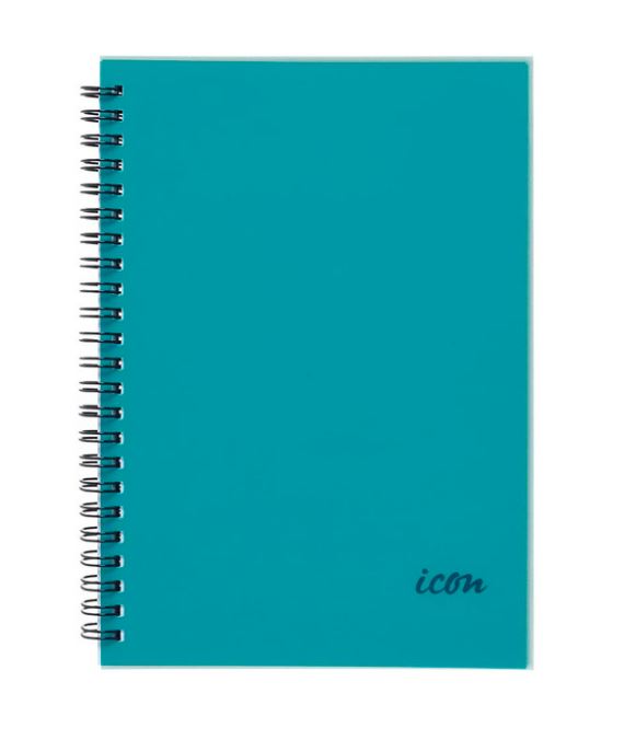 Icon Spiral Notebook A5 PP Cover Aqua 200 Page