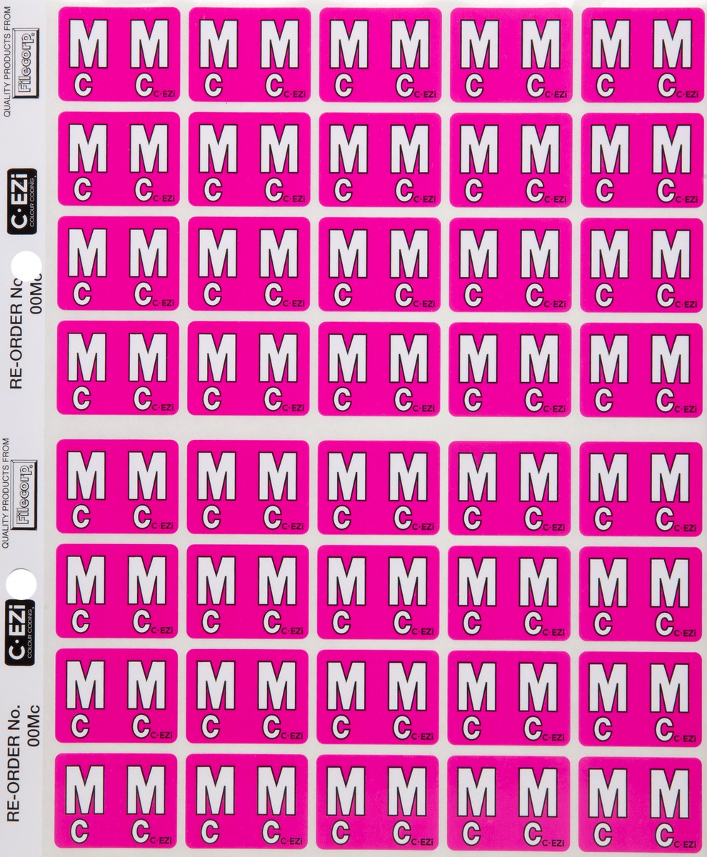 Filecorp C-Ezi Alpha Lateral Labels Letter Mc 24mm Sheet of 40