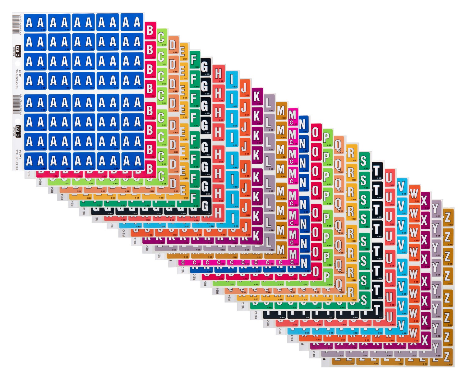 Filecorp C-Ezi Alpha Lateral Labels, Full Set A-Z, 24mm Sheet of 40
