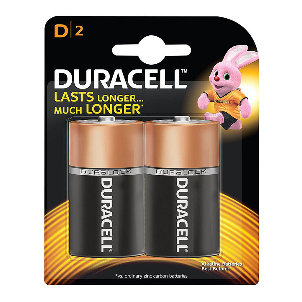 Duracell Coppertop Alkaline D Battery Pack of 2