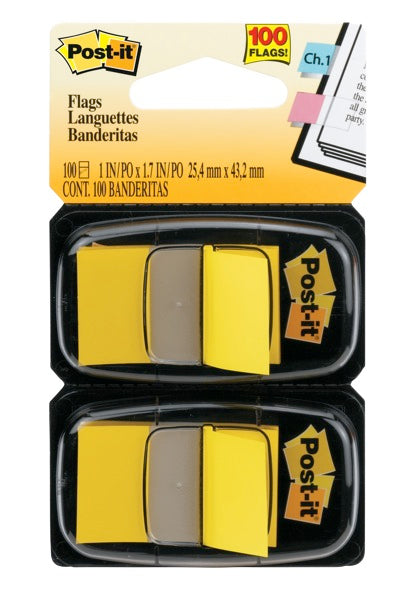 Post-It Flags 25.4 x 43.2mm Yellow Pack 2