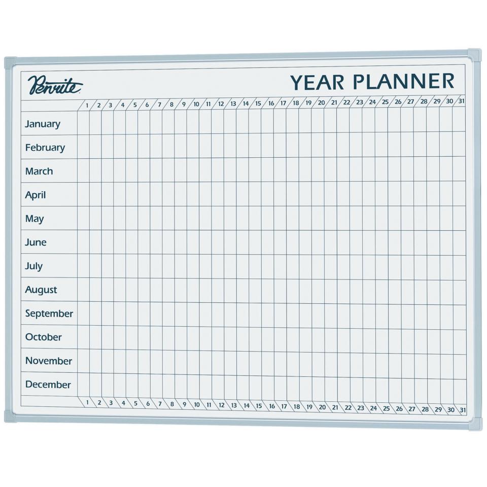 Quartet Penrite Any Year Perpetual Wall Planner Aluminium Frame 900 x 1200mm (5 to 7 Days Delivery)
