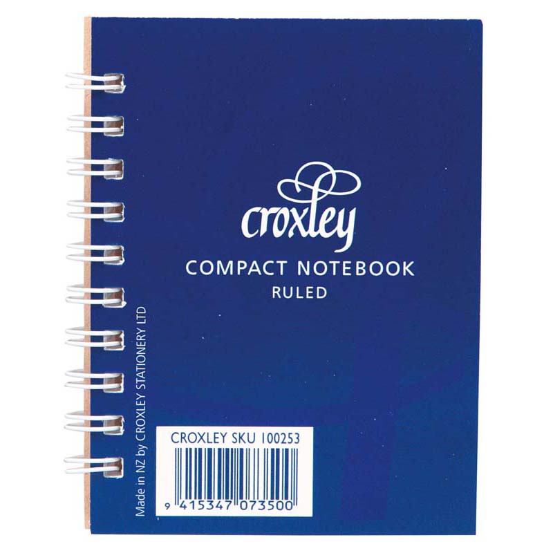 Croxley Notebook Pocket Side Opening 76x102mm Blue Cover 50lf