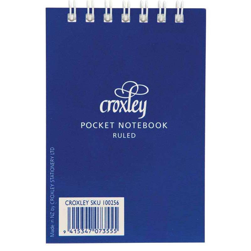 Croxley Notebook Pocket Top Opening 76x111mm Blue Cover 50lf