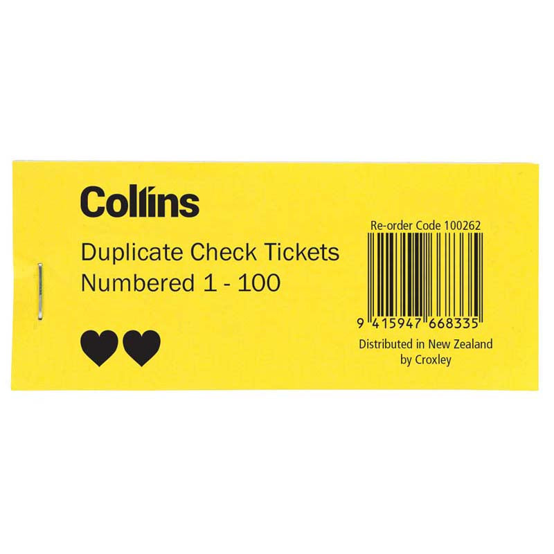 Collins Check Tickets (Must order in Q's of 50x)