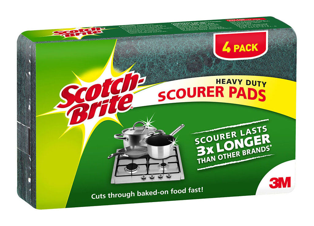 Scotch-Brite Heavy Duty Scouring Pad Pkt/4