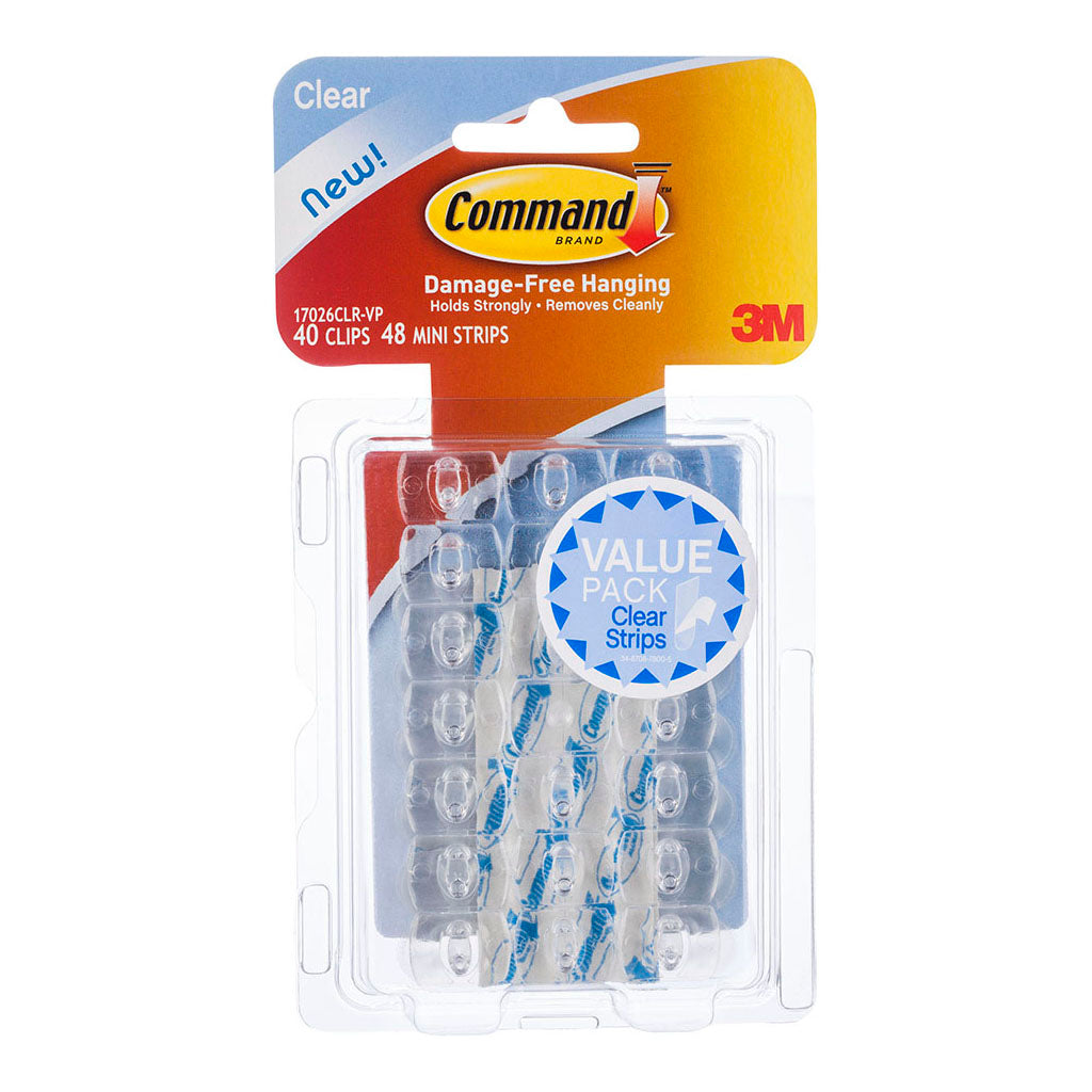 Command Clips Decorating 17026CLR-VP Clear Value Pk/40