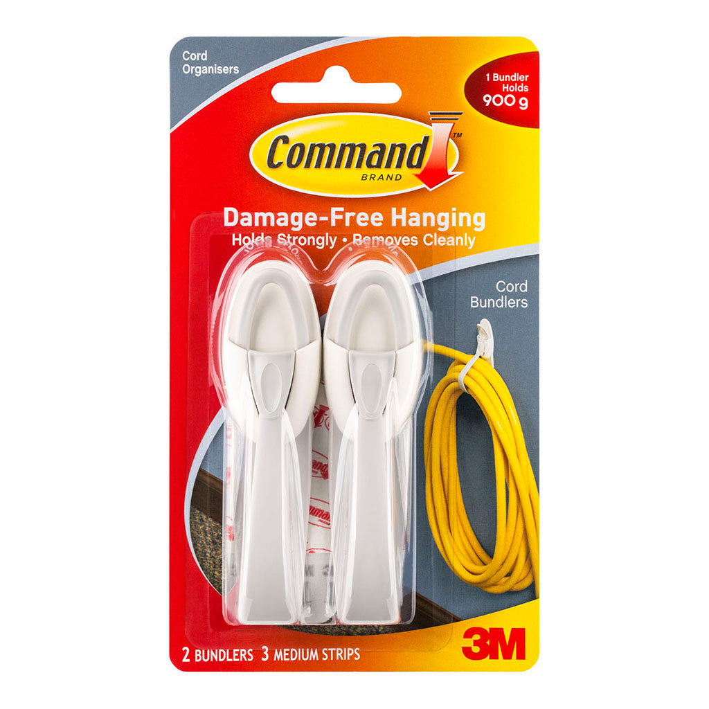 Command Cord Bundler 17304 Medium White Pk/2