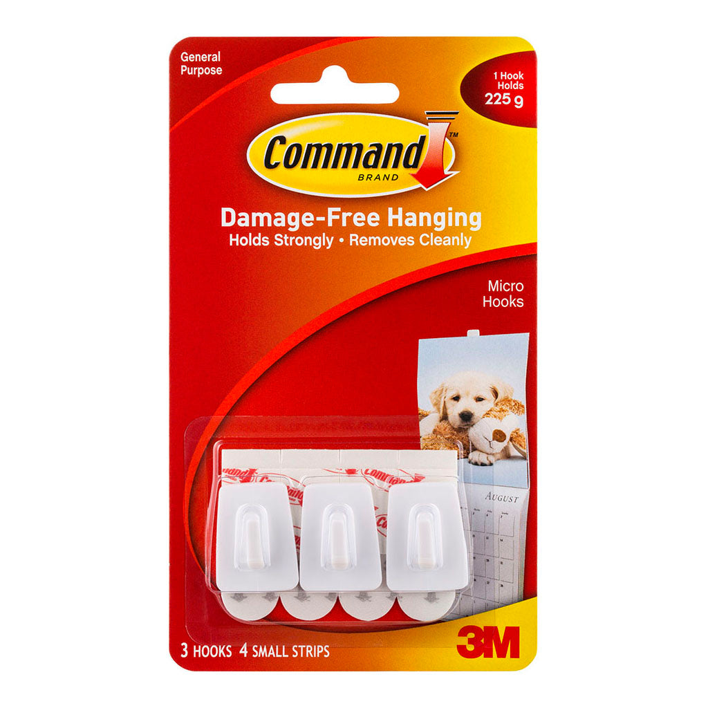 Command Hook 17066 Micro White Pk/3