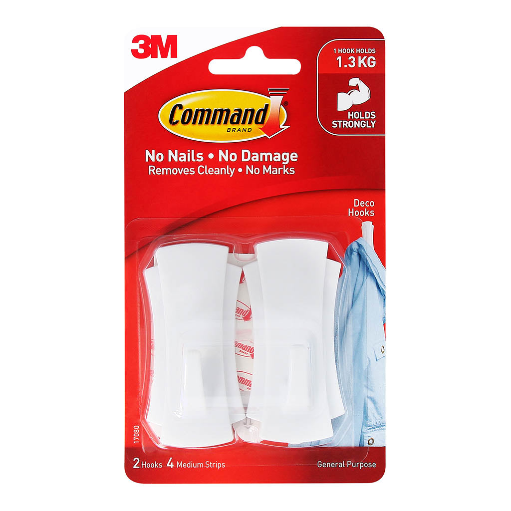 Command Hook 17080 Medium White Deco Pk/2