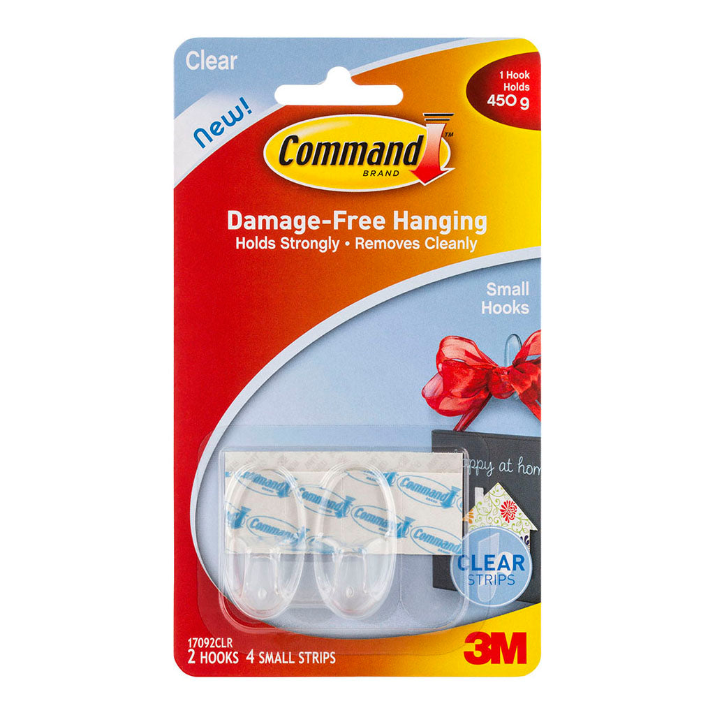 Command Hook 17092CLR Small Clear Pk/2