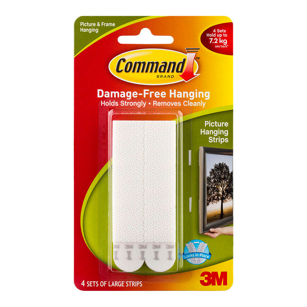 Command Strips Picture Hanging 17206 Large White Pk/4 Sets