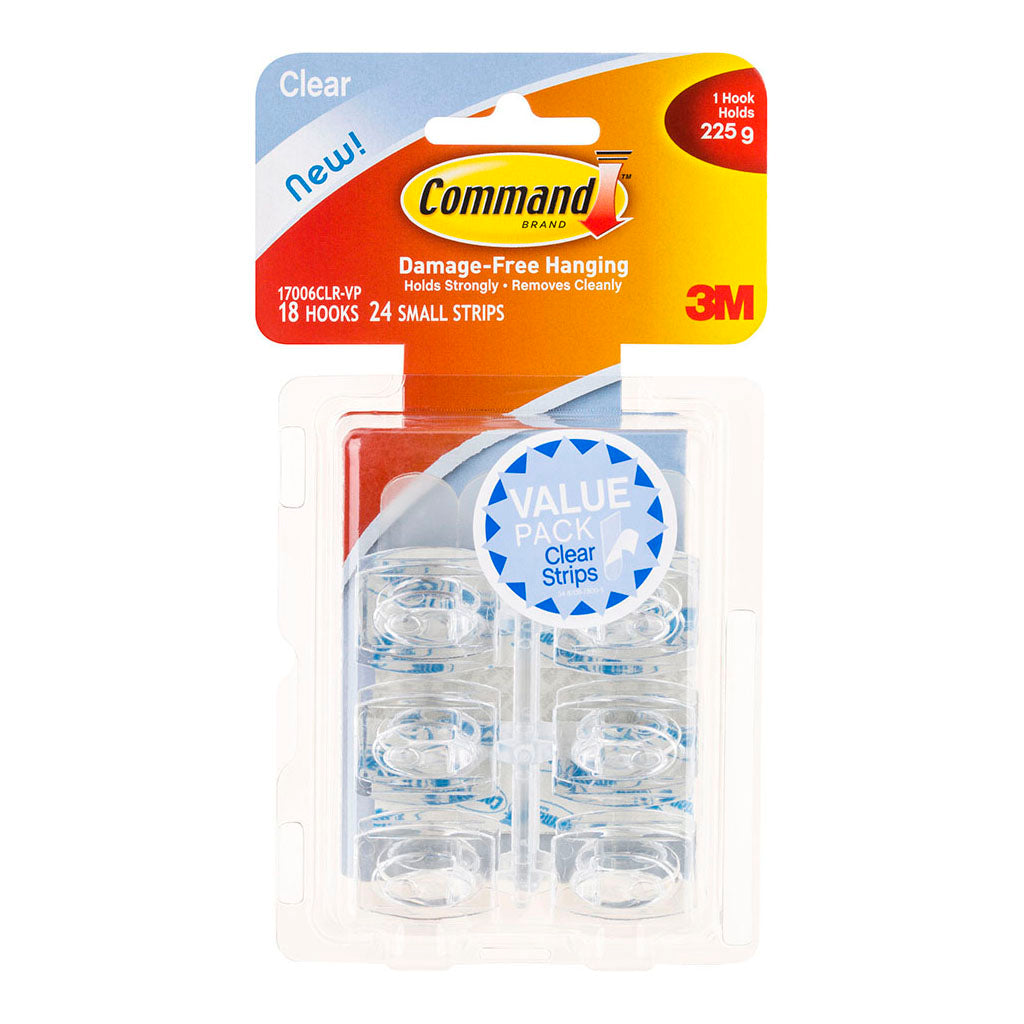 Command Hook 17006CLR-VP Mini Clear Value Pk/18