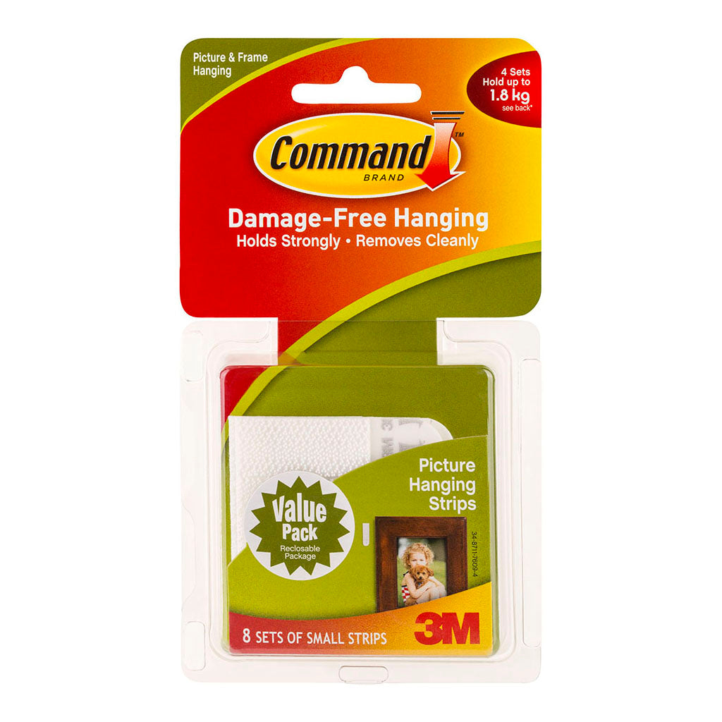 Command Strips Picture Hanging 17205-VP Small White Pk/16 Pairs
