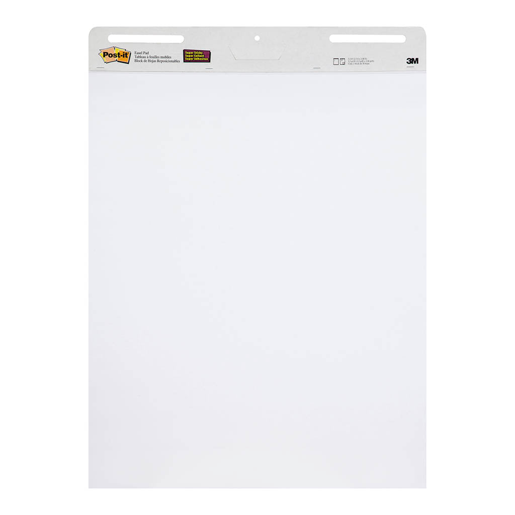 Pack of 4 - Post-it Super Sticky Easel Pad 559 White 635mm W x 762mm H
