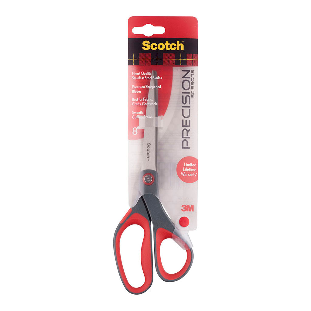 Scotch 'Precision' Scissors 1448 8in Grey/Red