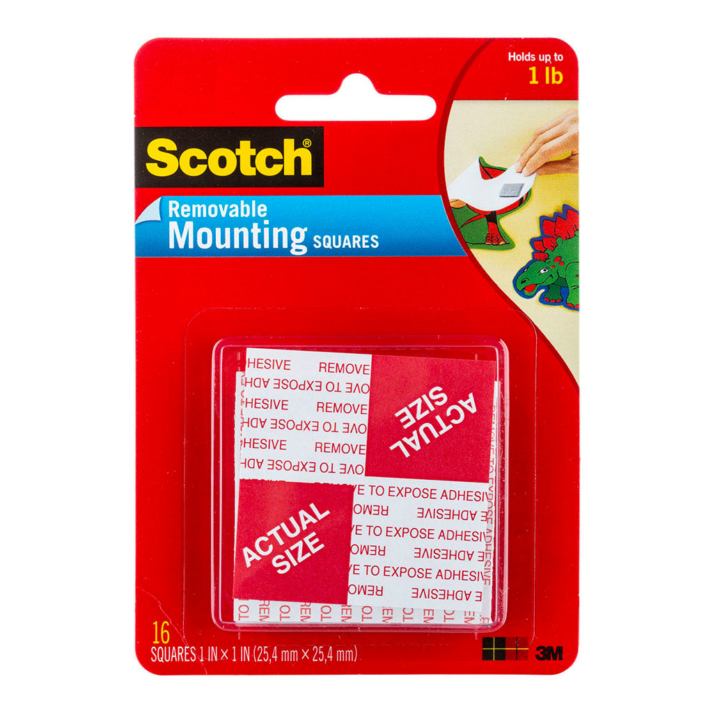 Scotch Mounting Squares Removable 108 25.4x5.4mm Pkt/16