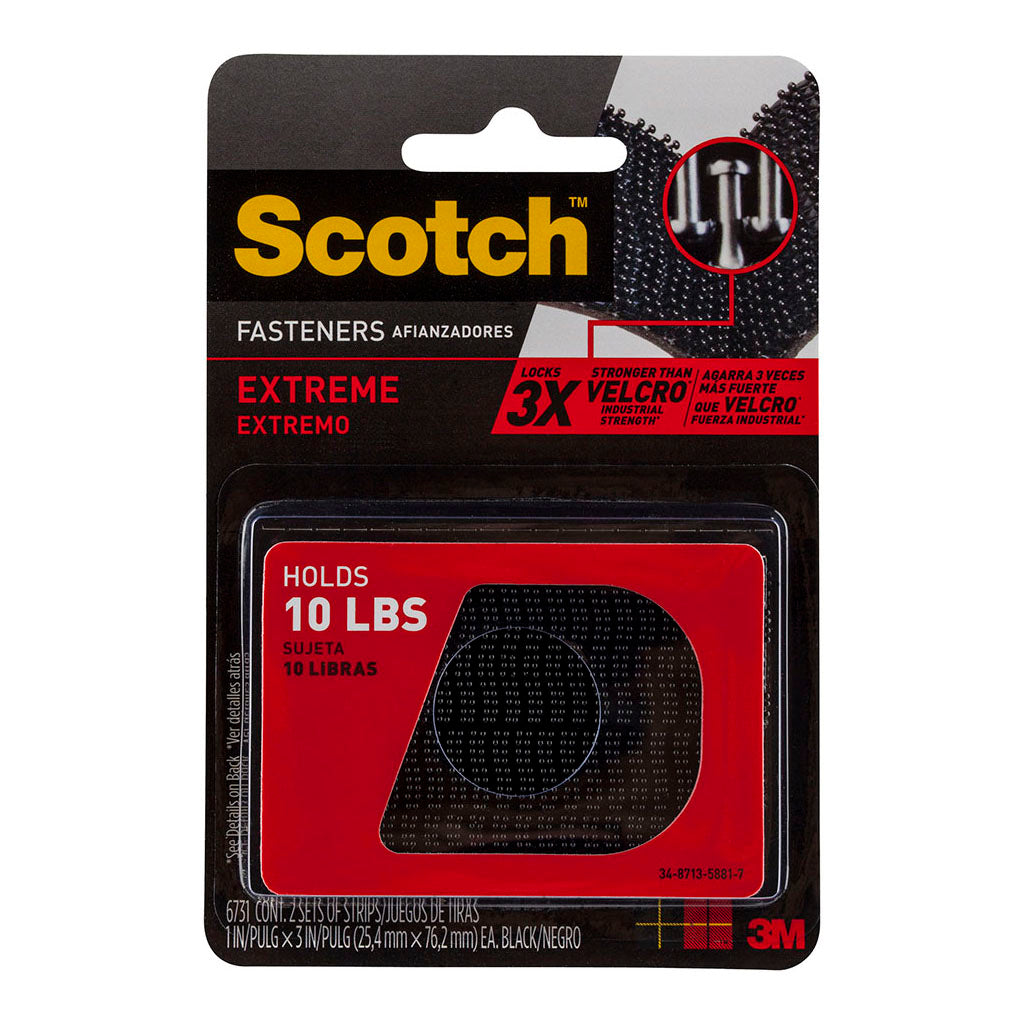 Scotch Fastener Extreme RF6731 Black 25x76mm Pkt/2