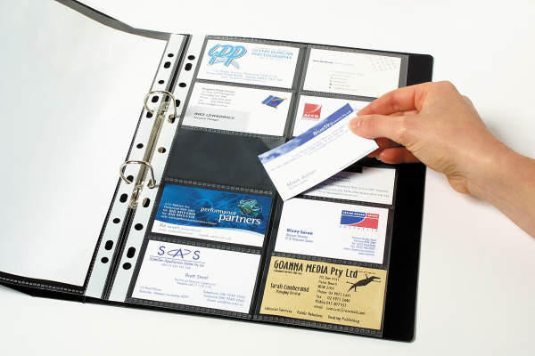Marbig A4 Business Card Pocket Refills Pkt10