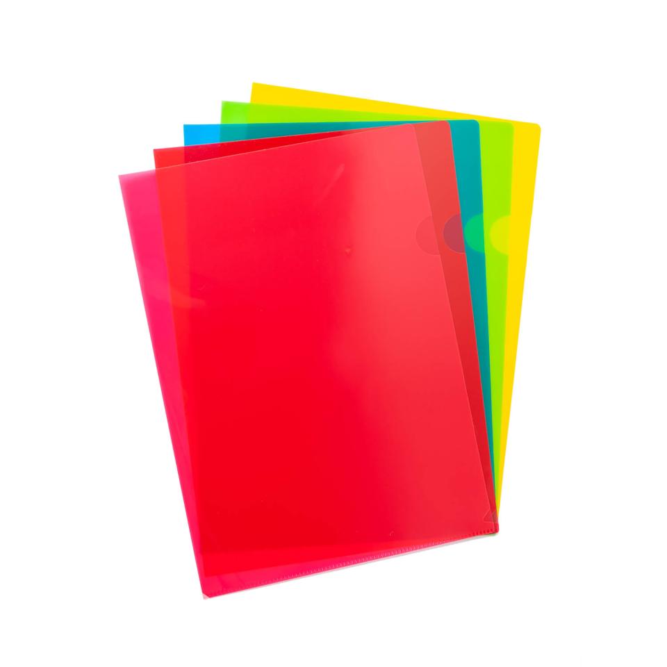 BEST BUY NXP L-ShapeD Pockets Assorted Colours Pack 12 (2 each of 6 colours)
