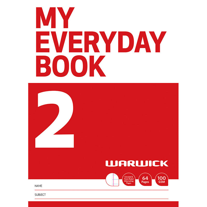 Warwick FSC Mix 70% My Everyday Book 2 Unruled & 7mm Ruled 64 Page