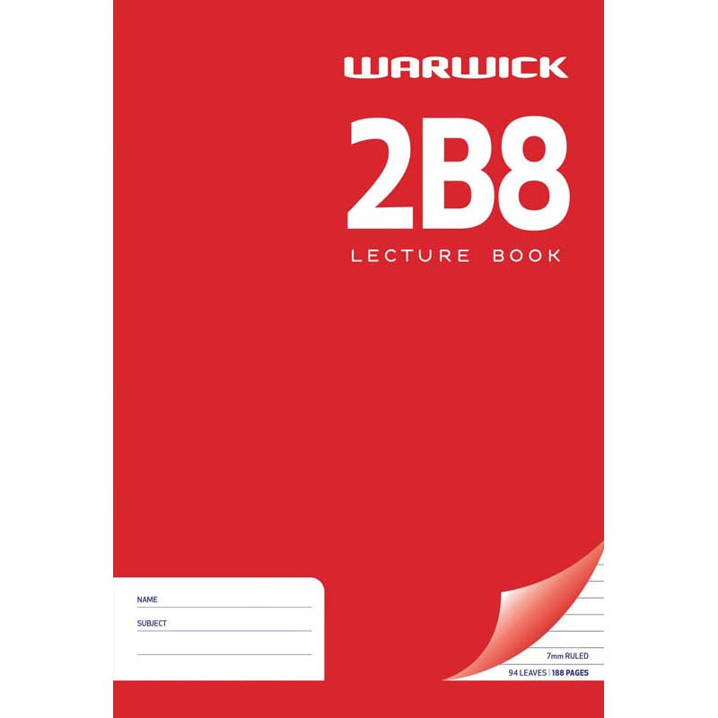 Warwick Lecture Book 2b8 94 Leaf A4 Ruled 7mm
