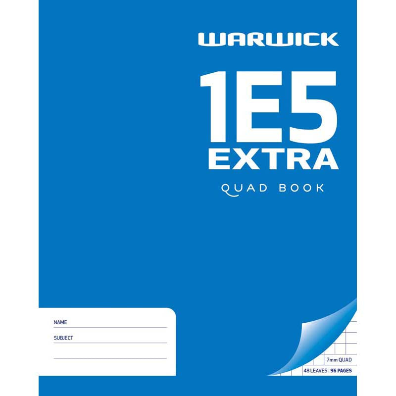 Warwick Exercise Book 1E5 48 Leaf Extra Quad 7mm 255x205mm