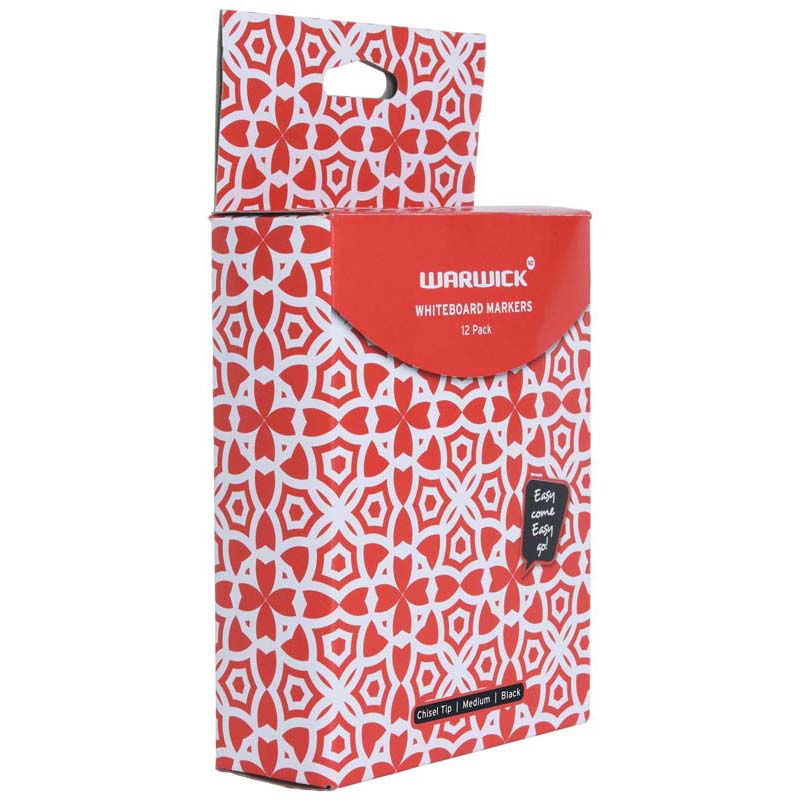 Warwick Whiteboard Marker Black Chisel Tip Each