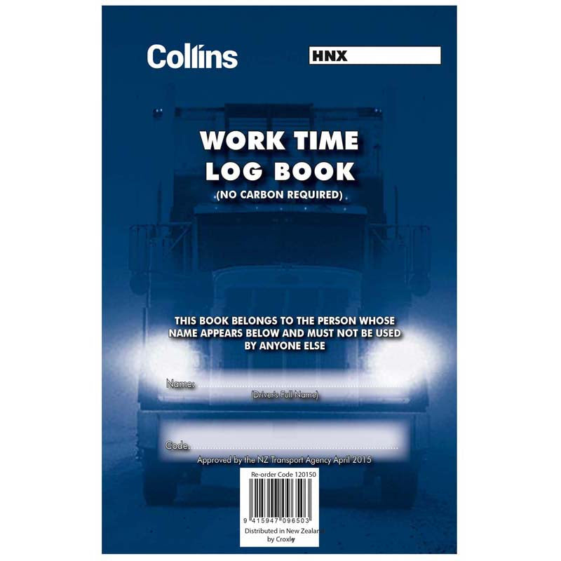Collins Log Book Work Time A5 Triplicate (BUY 14x AND SAVE!)