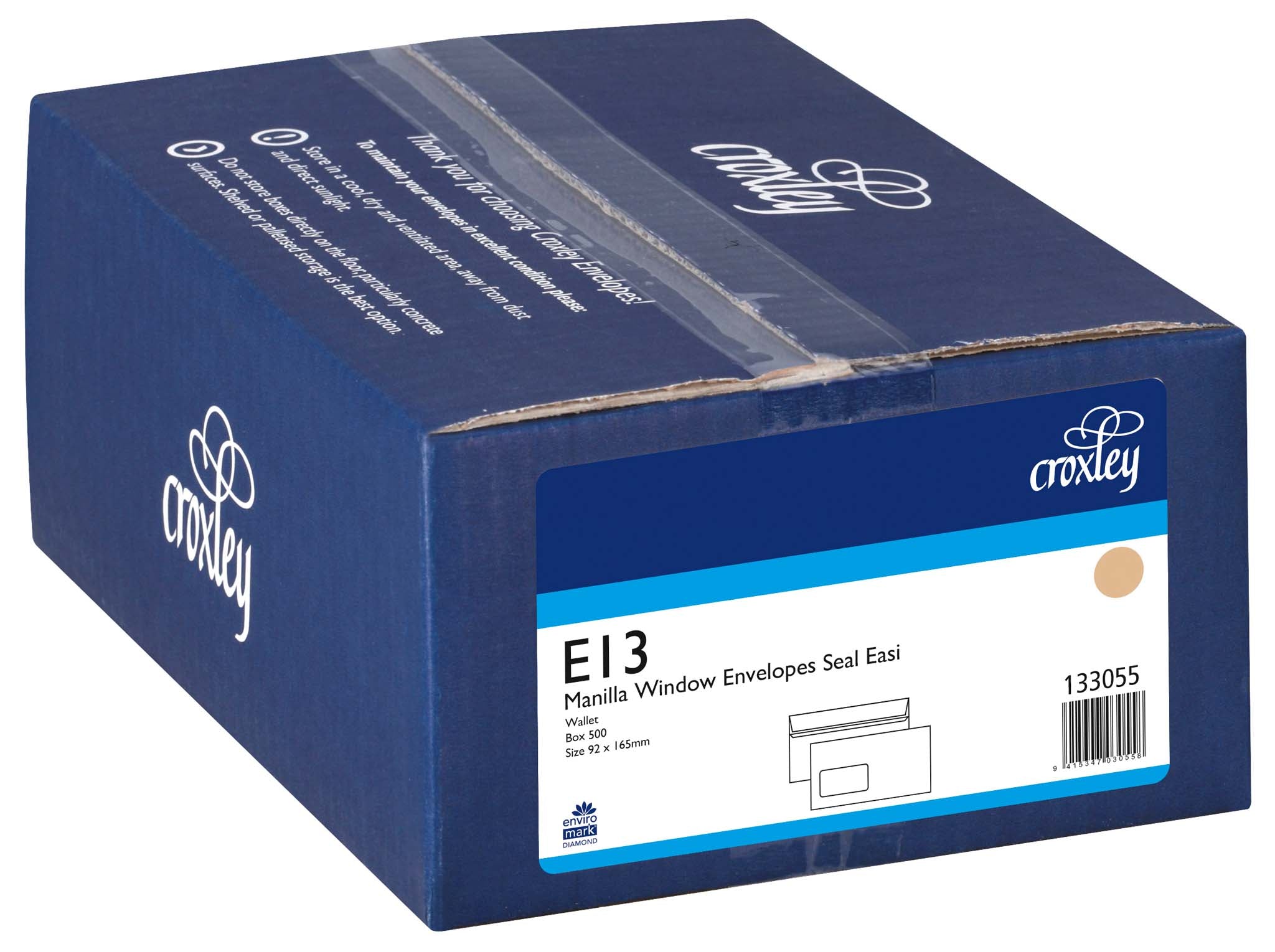 Croxley Envelope E13 Manilla Window Seal Easi Box 500