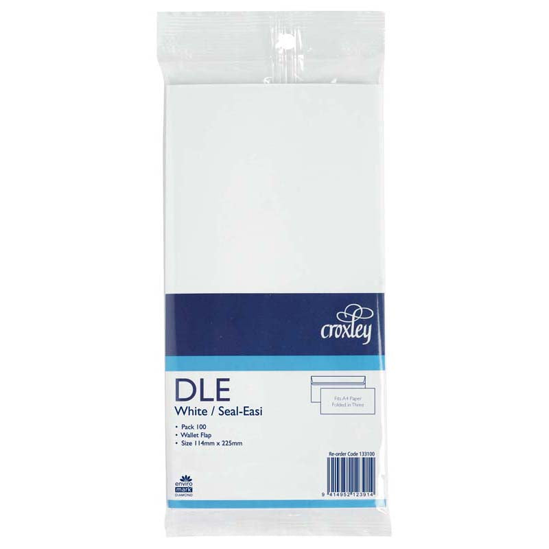 Croxley Envelope DLE Seal Easi, 100 Pack