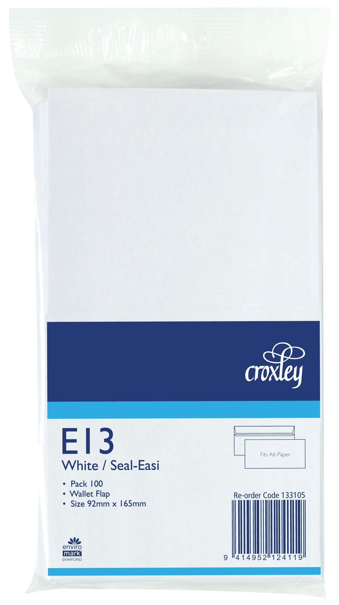 Croxley Envelope E13 (9's) Seal Easi 100 Pack