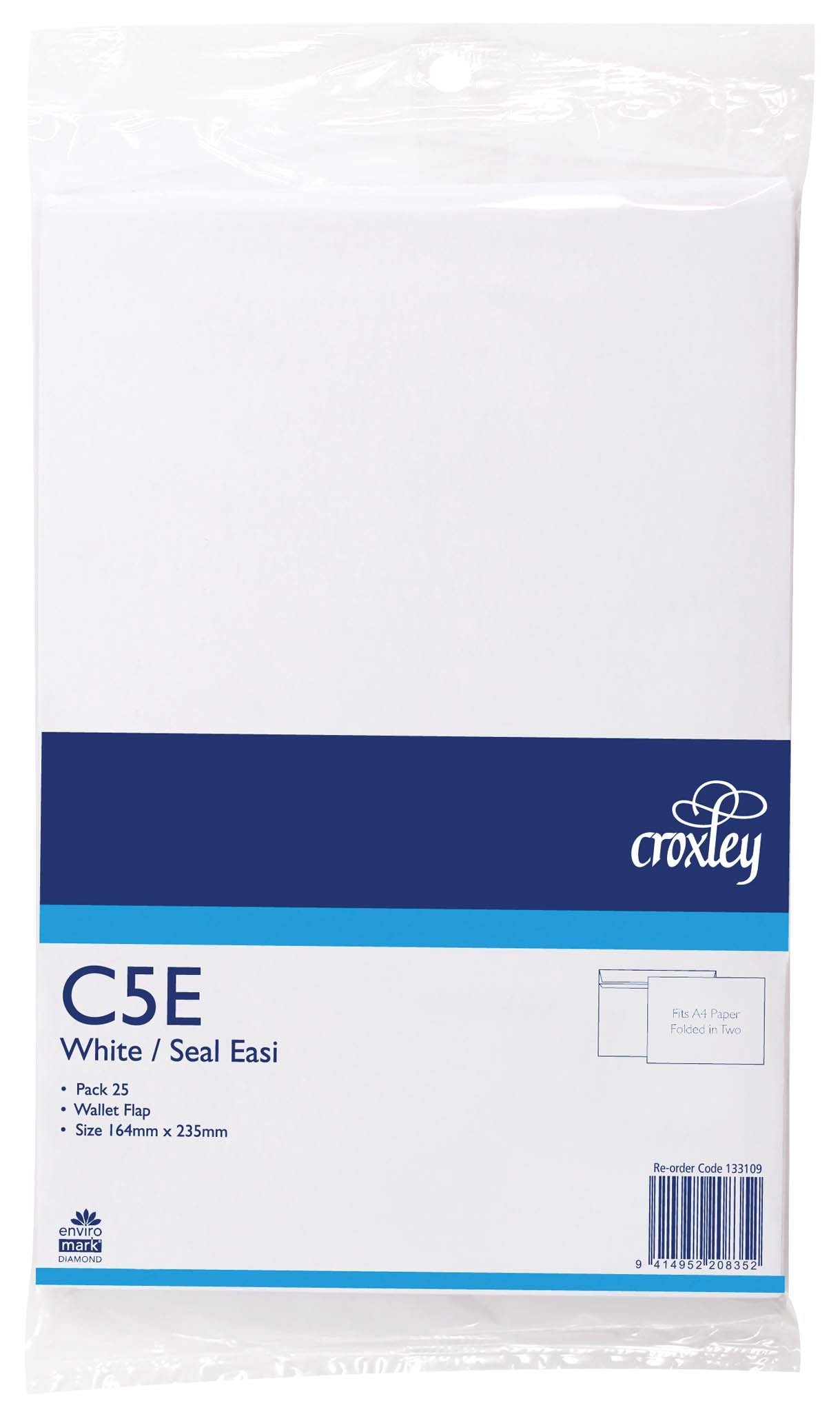 Croxley Envelope C5e Seal Easi Wallet 25 Pack (Fits a flat A5 sheet)