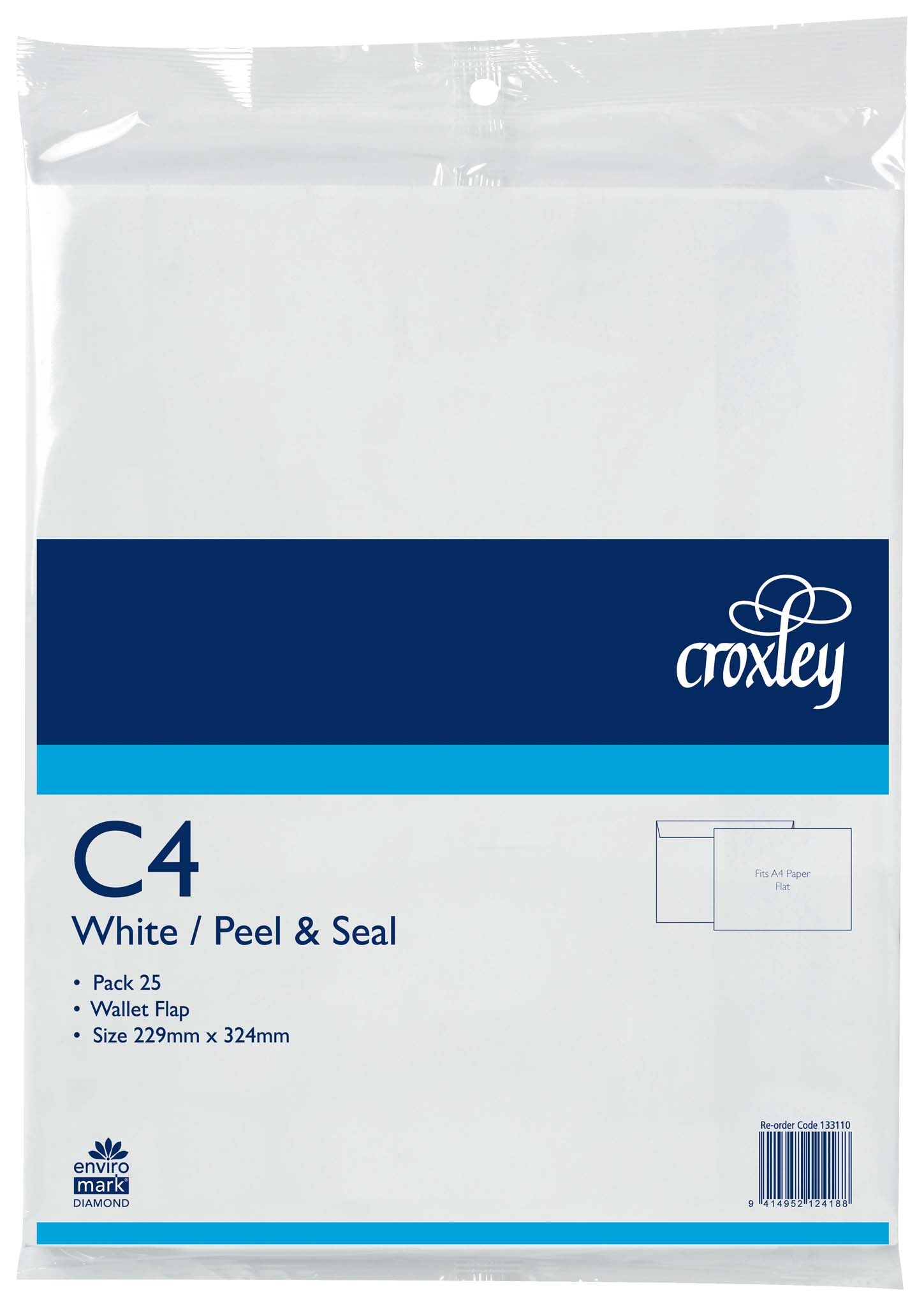 Croxley Envelope C4 Peel And Seal Wallet Flap 25 Pack