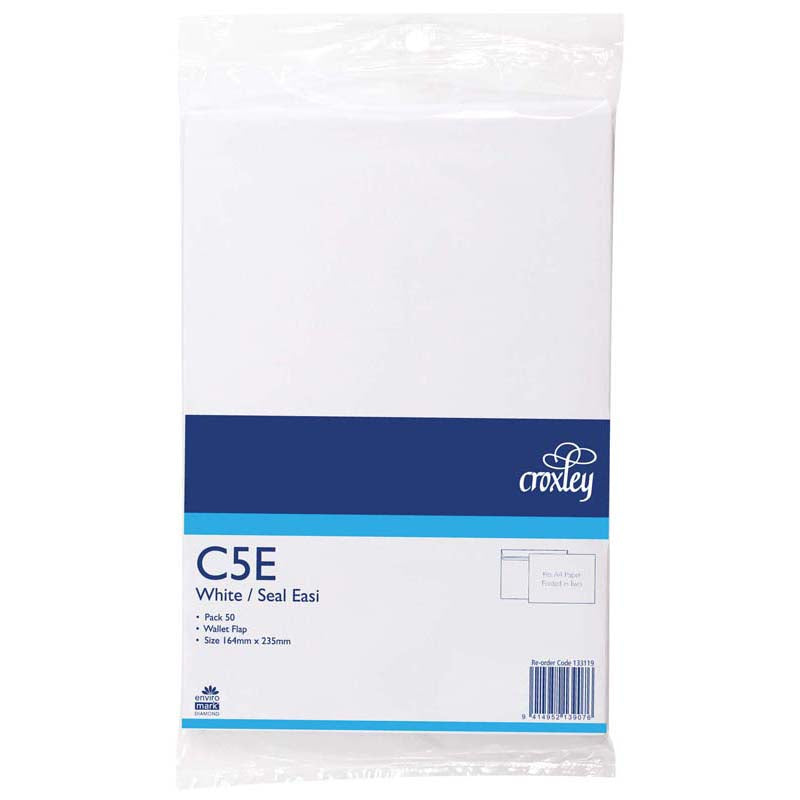 Croxley Envelope C5e Seal Easi Wallet 50 Pack (Fits a flat A5 sheet)
