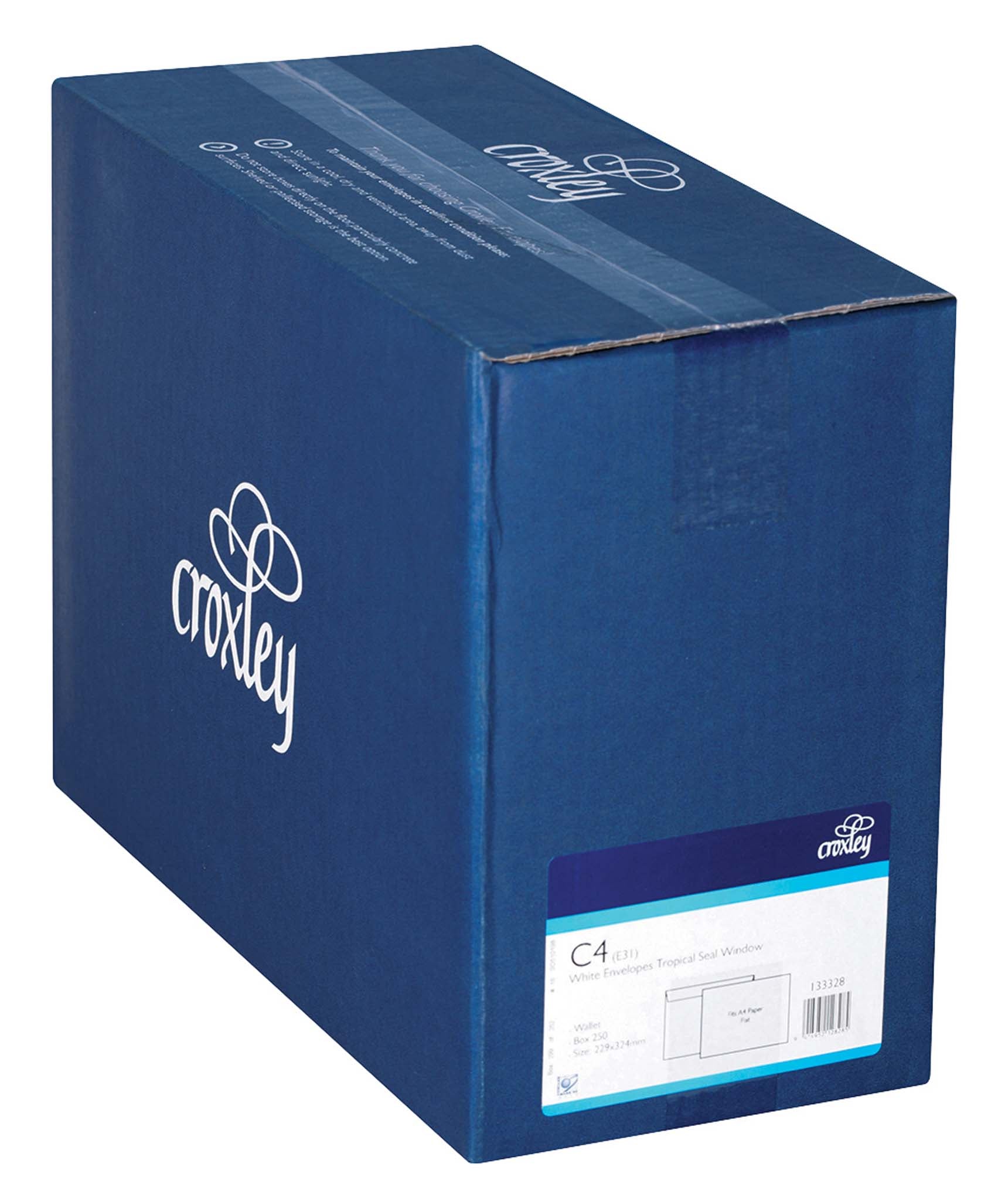 Croxley FSC Mix Credit Envelope C4 Window Tropical Seal Wallet Box 250