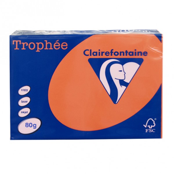 Trophee A4 80gsm 500pk Bright / Intensive Orange 1873