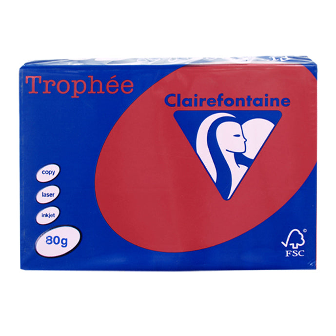 Trophee A4 80gsm 500pk Bright / Intensive Red 1782