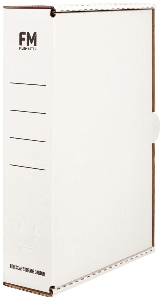 FM Storage Carton White Foolscap 385 x 250 x 85mm Standard Strength