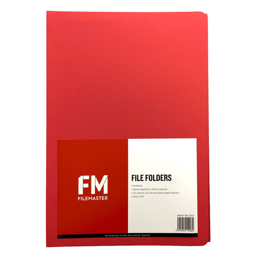 FM Manilla File Folders Red 50 Pack Foolscap