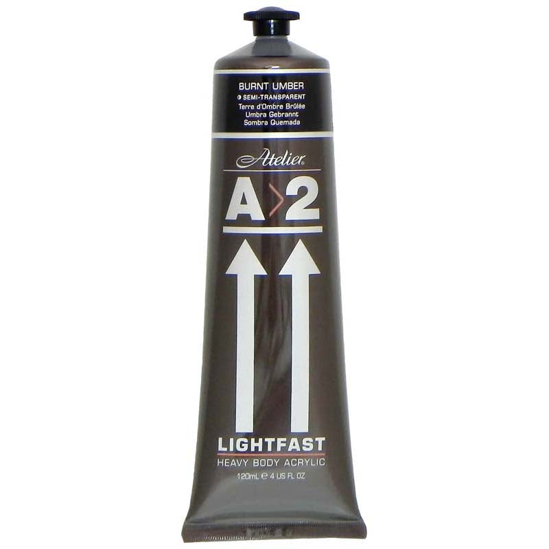 A2 Lightfast Heavybody Acrylic 120ml Burnt Umber
