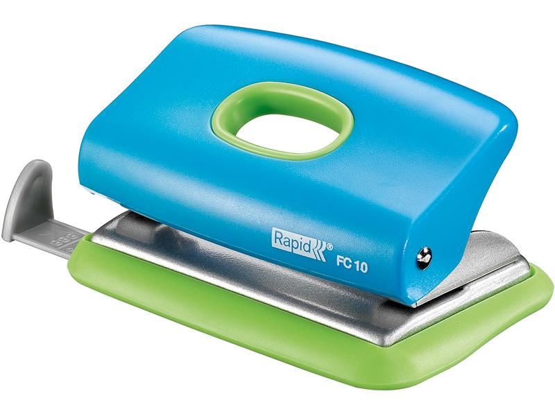 Rapid Fc10 Funky Dual Colour 10 Sheet 2 Hole Punch Blue/Green