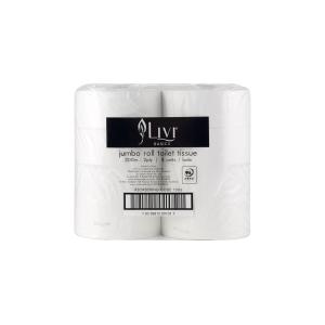 Livi Basic Jumbo Toilet Paper Tissue Roll 2 Ply Ctn 8