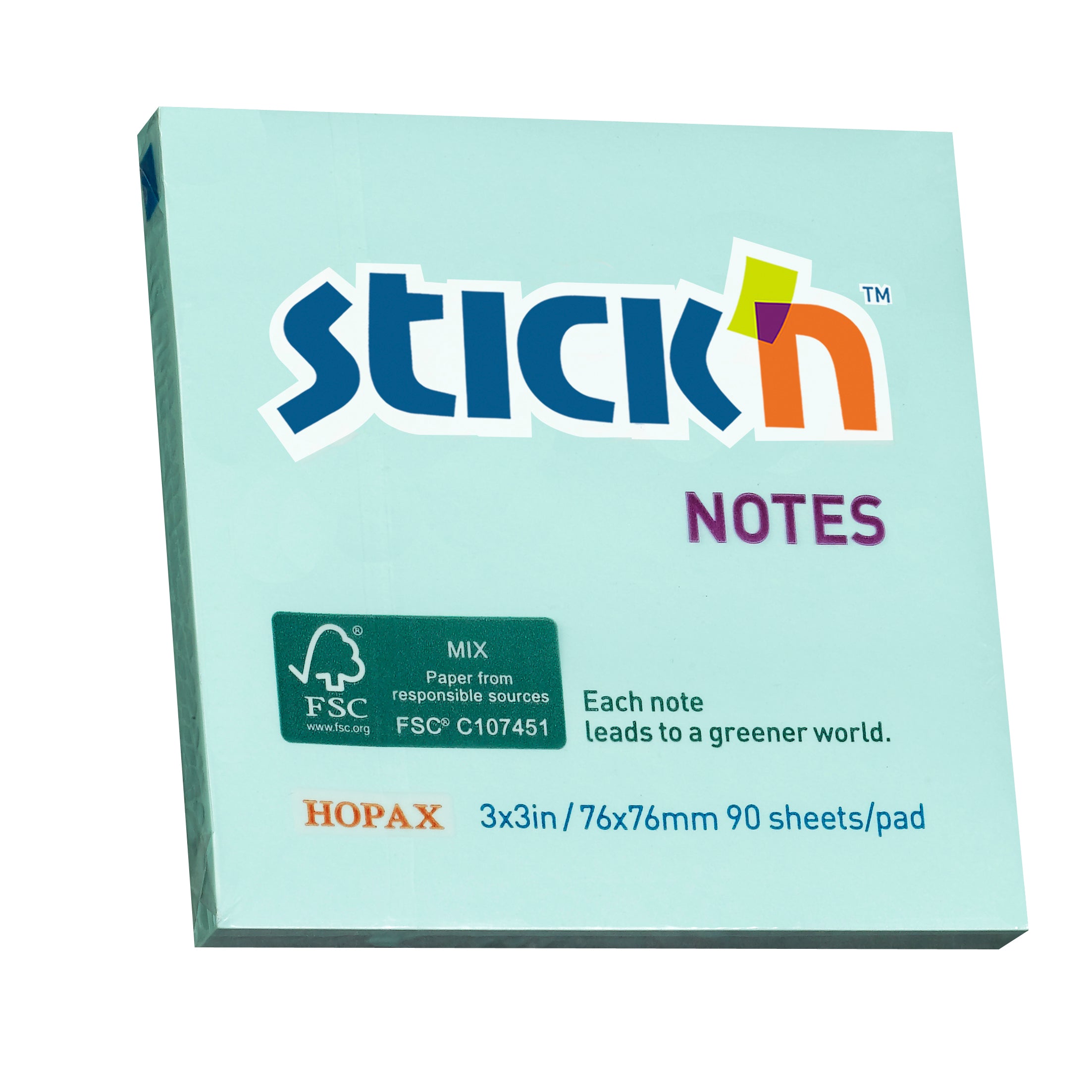 Stick'n Note FSC Mix Credit 76x76mm 90 Sheets Blue