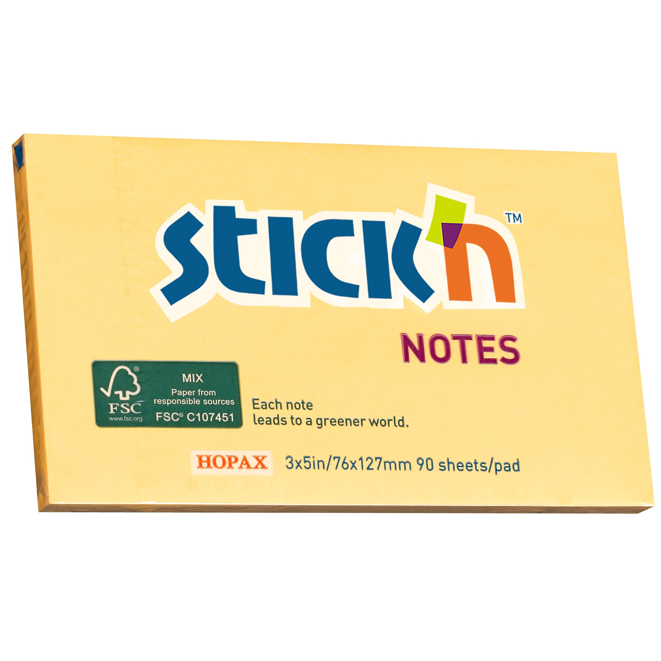 Stick'n Note FSC Mix Credit 76x127mm 90 Sheets Orange