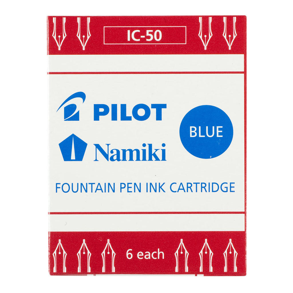 Pilot Fountain Pen Ink Cartridge Blue Pack of 6 (IC-50-L)