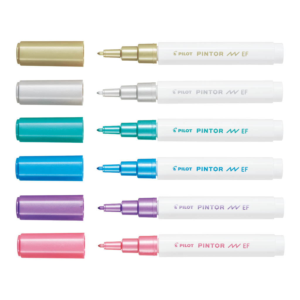 Pilot Pintor Marker Extra Fine 6 Pack Metallic