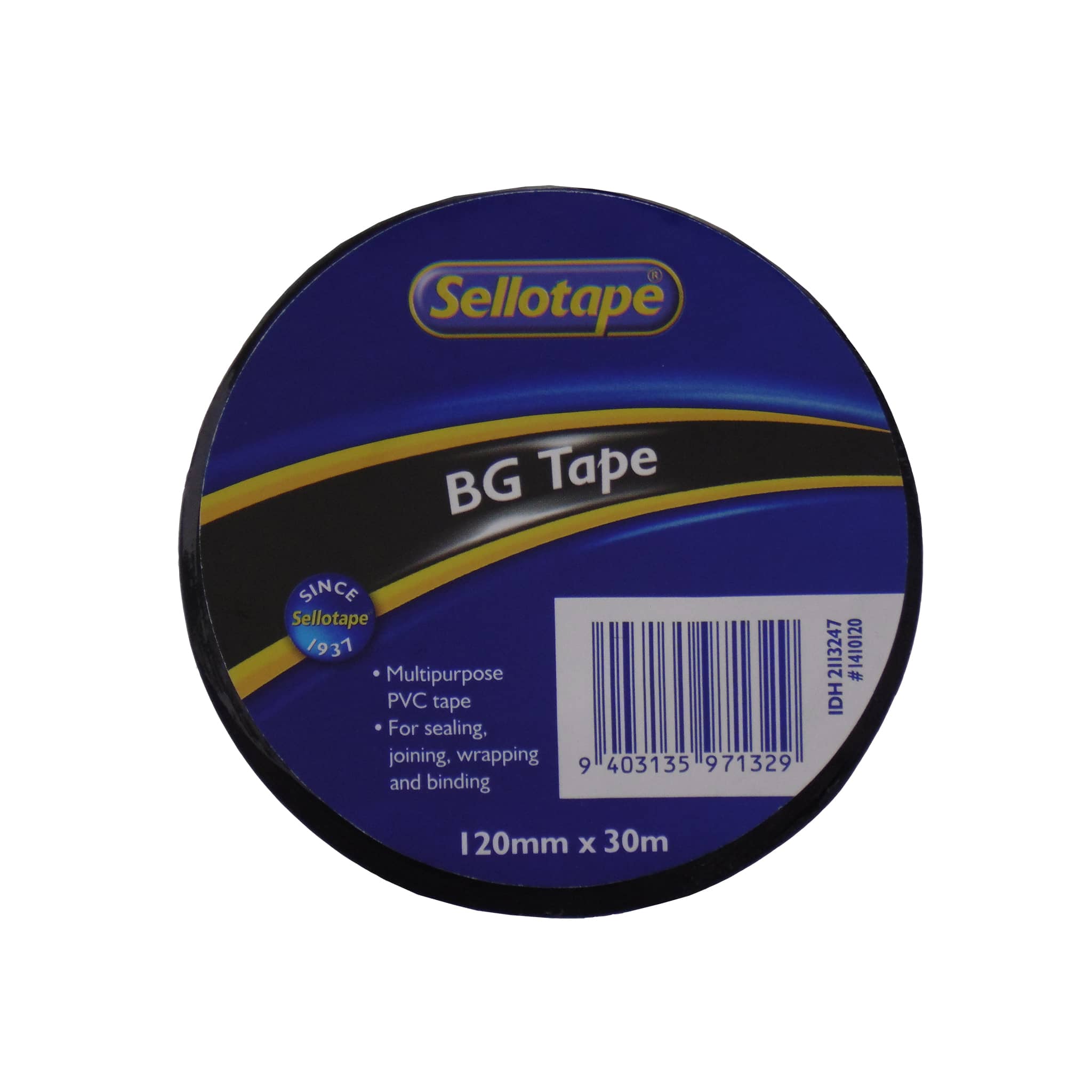 Sellotape 1410 BG Tape Black 120mmx30m