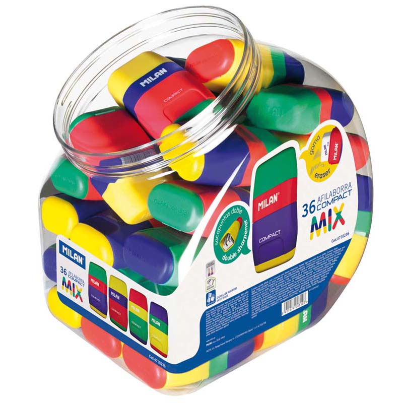 Milan Mix Range Compact Eraser & Sharpener (36 units per disp)